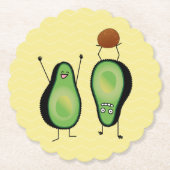 アボカおもしろいドの応援席緑の穴 ペーパーコースター (正面)