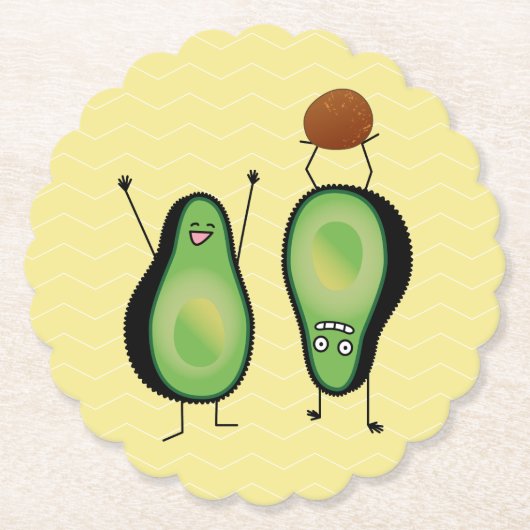 アボカおもしろいドの応援席緑の穴 ペーパーコースター (正面)