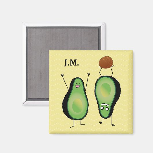 アボカおもしろいドの応援席緑の穴 マグネット (正面/裏面)