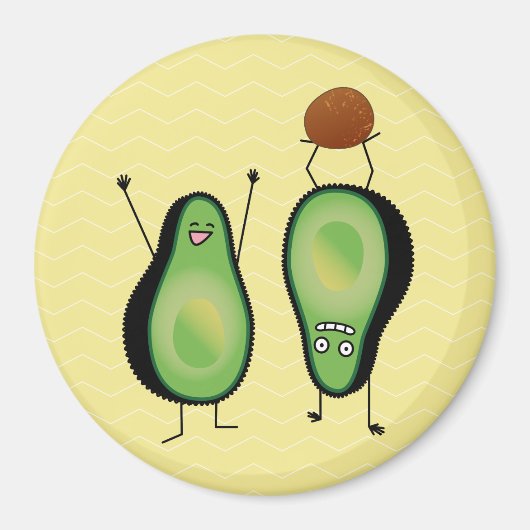 アボカおもしろいドの応援席緑の穴 マグネット (正面)