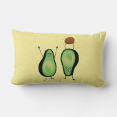 アボカおもしろいドの応援席緑の穴 ランバークッション (裏面)