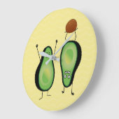 アボカおもしろいドの応援席緑の穴 ラージ壁時計 (傾斜)