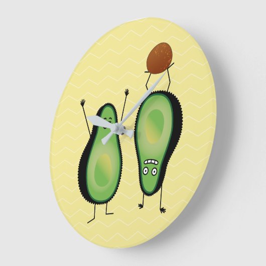 アボカおもしろいドの応援席緑の穴 ラージ壁時計 (傾斜)