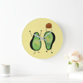 アボカおもしろいドの応援席緑の穴 ラージ壁時計 (ホーム)