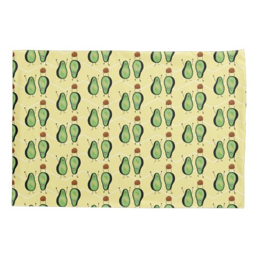 アボカおもしろいドの応援席緑の穴 枕カバー (裏面)