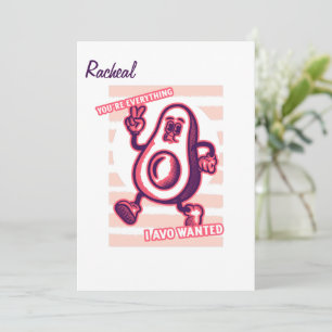 アボカおもしろいドの恋人の駄洒落のバレンタインデー シーズンカード