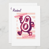 アボカおもしろいドの恋人パンのためのバレンタインデー シーズンカード (正面/裏面)