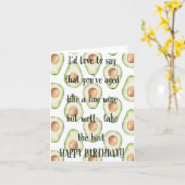 アボカおもしろいドの誕生日カードのように熟成した カード (黄色い花)