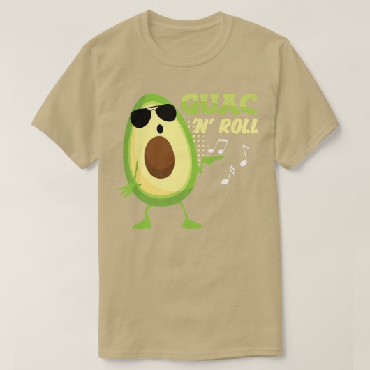 アボカおもしろいドグアク転がングアカモレメキシカンロッカー Tシャツ (デザイン正面)
