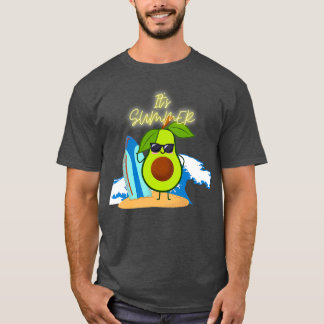 アボカおもしろいドサーフィンの夏 Tシャツ