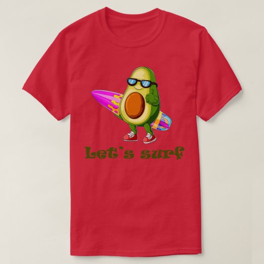 アボカおもしろいドサーフィン40 Tシャツ (デザイン正面)