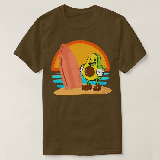 アボカおもしろいドサーフィン64 Tシャツ (デザイン正面)