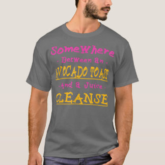 アボカおもしろいドトーストとジュース洗浄グルメ Tシャツ
