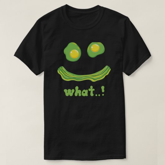 アボカおもしろいド卵顔- "何…!" Tシャツ (デザイン正面)