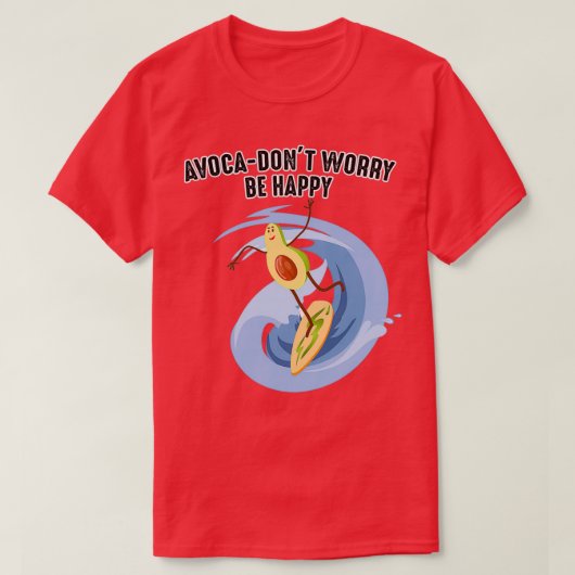 アボカおもしろいド愛好家のためのアボカドサーフィンデザイン Tシャツ (デザイン正面)