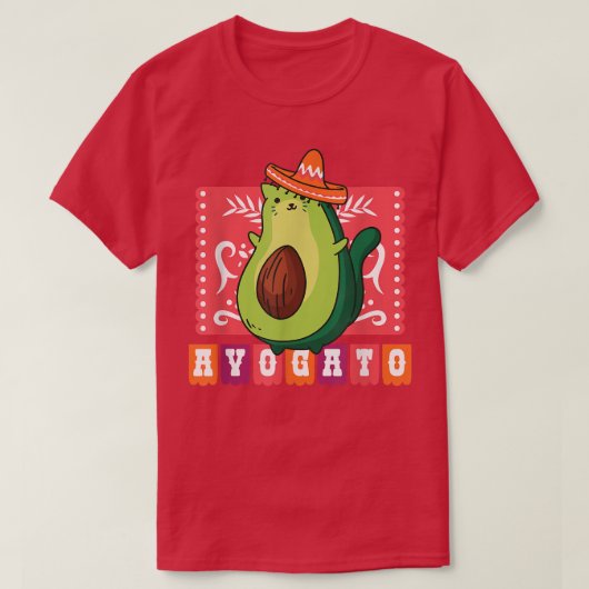 アボカおもしろいド猫 Tシャツ (デザイン正面)