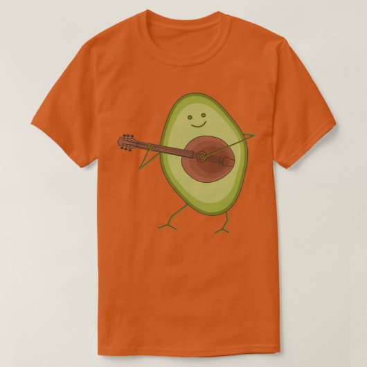 アボカおもしろいド遊ギター野菜 Tシャツ (デザイン正面)