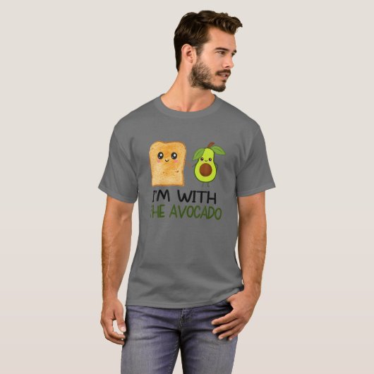 アボカおもしろいド、メンズ、ウォムと子供へ一緒にいる Tシャツ (正面フル)