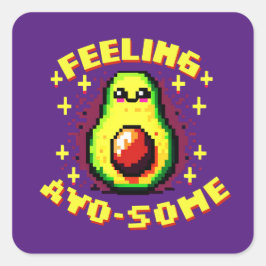 アボカよくはしゃぐドピクセルア感じート's Avo-some' 8ビット スクエアシール