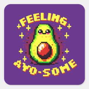 アボカよくはしゃぐドピクセルア感じート's Avo-some' 8ビット スクエアシール