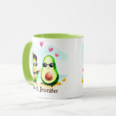 アボカカスタムドカップル名パーソナライズされた マグカップ (正面左)