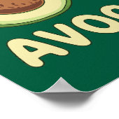 アボカトかわいいズキャット&アボカド ポスター (角)