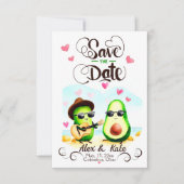 アボカドおもしろいカップルの緑 セーブザデート (正面)