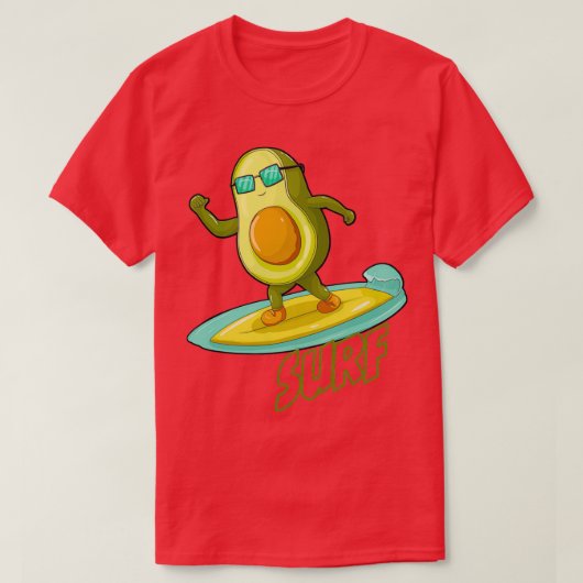 アボカドおもしろいサーフステッカー Tシャツ (デザイン正面)