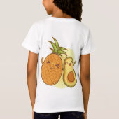 アボカドおもしろいパイナップル最高のフレンズBFFかわいい Tシャツ (裏面)