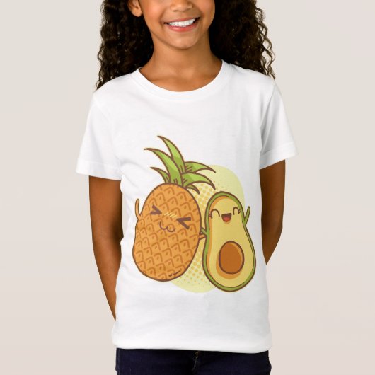 アボカドおもしろいパイナップル最高のフレンズBFFかわいい Tシャツ (正面)