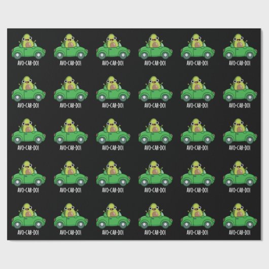 アボカドおもしろいパンダークBG ラッピングペーパー (フラット)