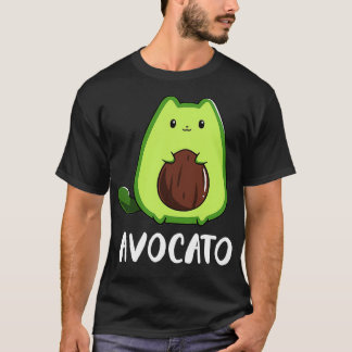 アボカドおもしろいラバーキャット Tシャツ