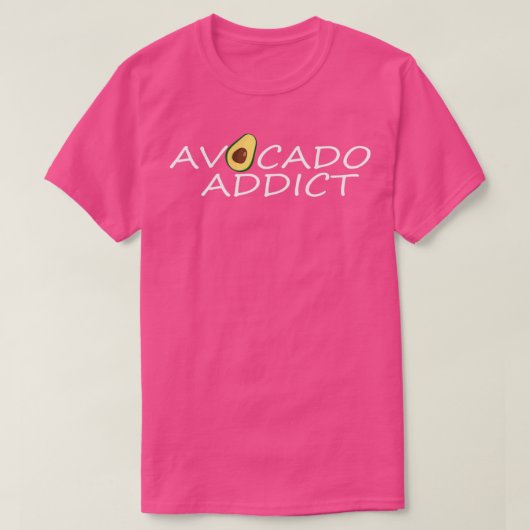 アボカドおもしろいラバーギフトかわいいアボカド中毒 Tシャツ (デザイン正面)