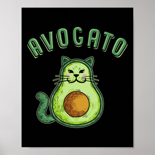 アボカドおもしろいー猫 – Cinco De Mayo Avocado Cat ポスター (正面)