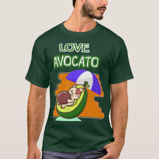 アボカドおもしろい猫かわいい顔グラフィック夏 Tシャツ