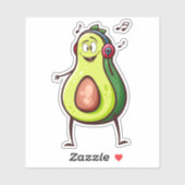 アボカドおもしろい音楽ヘッドフォン シール (シート)