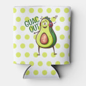 アボカドおもしろい音楽ヘッドフォン 缶クーラー (正面)