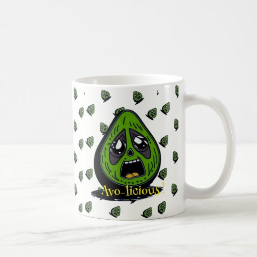 アボカドおもしろい顔招待 コーヒーマグカップ (右)