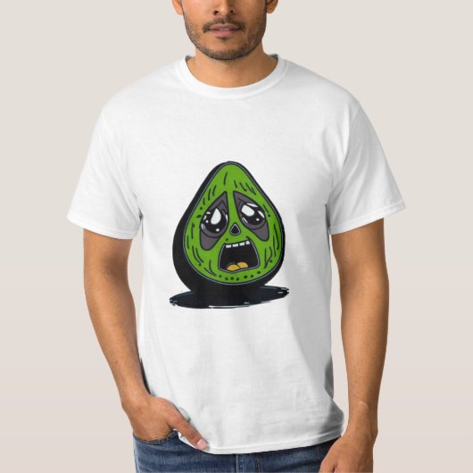 アボカドおもしろい顔 Tシャツ (正面)
