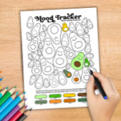 アボカドかわいいムードトラッカー毎日の気分の追跡 ノートパッド