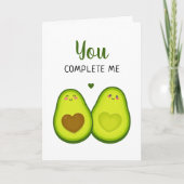 アボカドかわいいロマンチック私の記念日を完了 カード (正面)