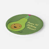 アボカドかわいい1歳の誕生日プレート ペーパープレート (アングル)