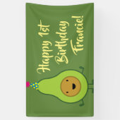 アボカドかわいい1st誕生日パーティーバナーデコール 横断幕 (縦)