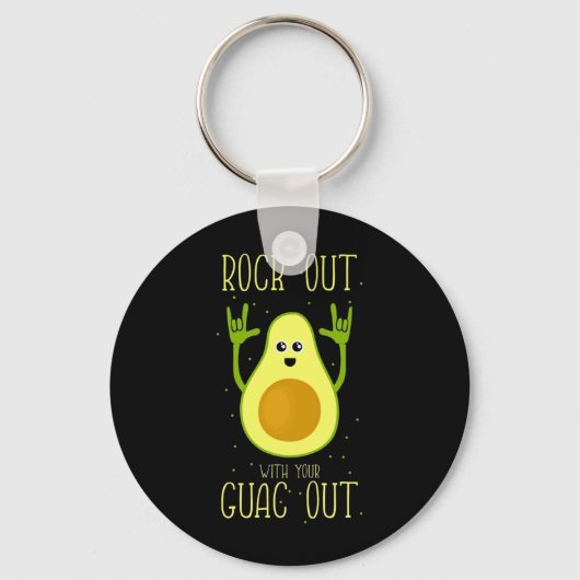 アボカドがガックアウトで岩を突き抜ける キーホルダー (正面)
