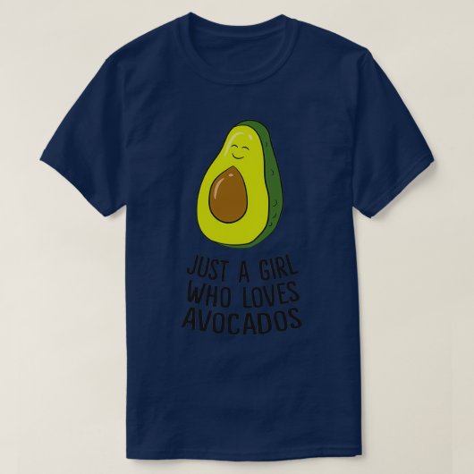 アボカドが大好きな女の子かわいいアボカドの子 Tシャツ (デザイン正面)