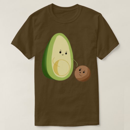 アボカドとその種子 Tシャツ (デザイン正面)