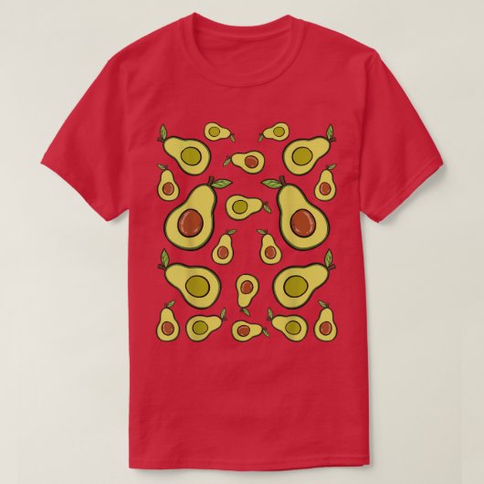アボカドとアボカドの健康的なスライス Tシャツ (デザイン正面)