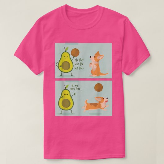 アボカドとコ遊ルギのフェッチ Tシャツ (デザイン正面)