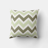 アボカドとセロリーグリーンシェブロンジグザグパターン クッション (裏面)