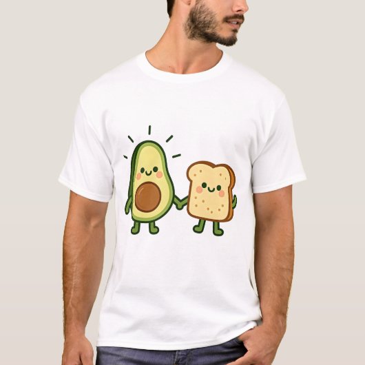 アボカドとトーストの友達 Tシャツ (正面)
